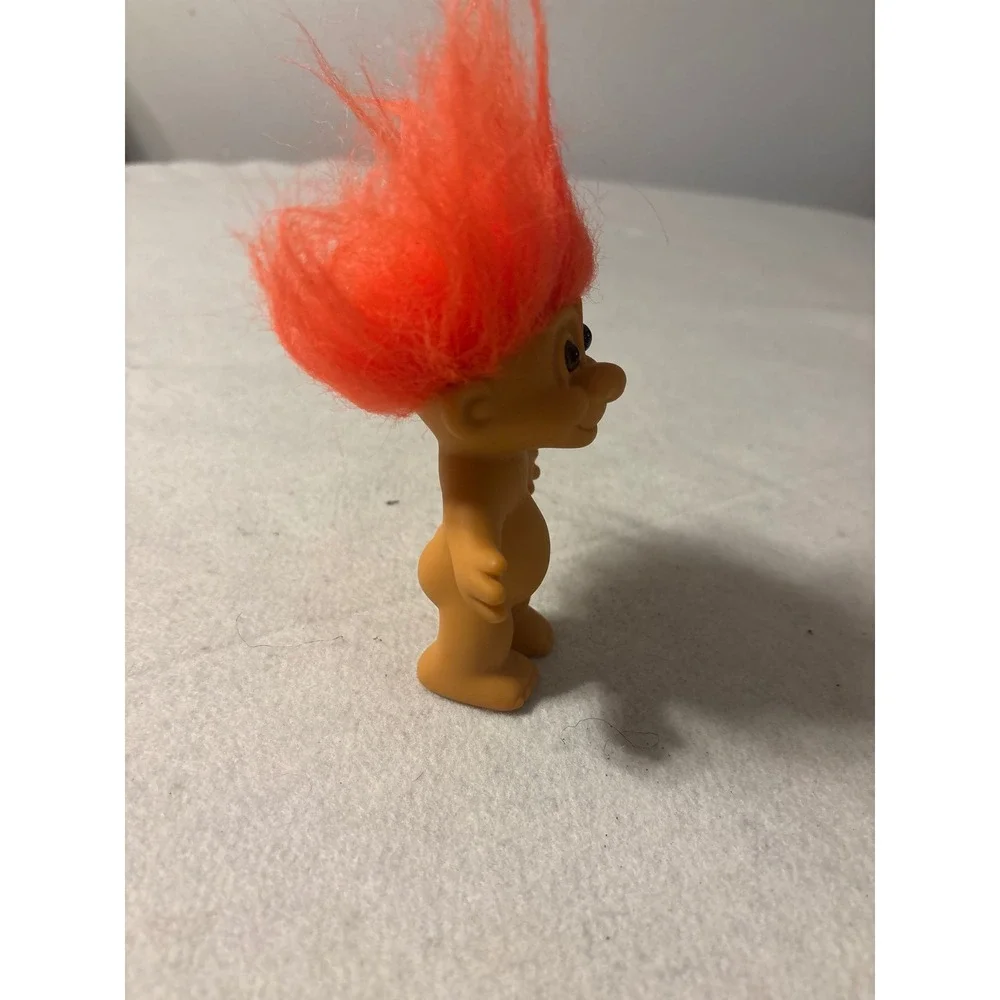 Vintage Russ‎ Berrie Troll Doll Orange Hair Nude Vinyl Figure Item 18600 3 Inch
